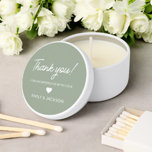 Baby Shower Personalized Sage Green Mini Candle Favors