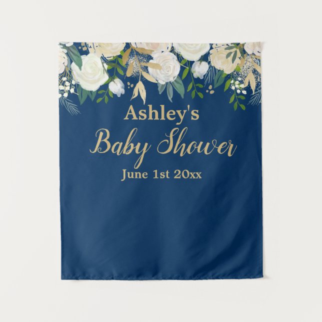 Baby Shower Photo Booth Backdrop Photo Prop Gold (Front)