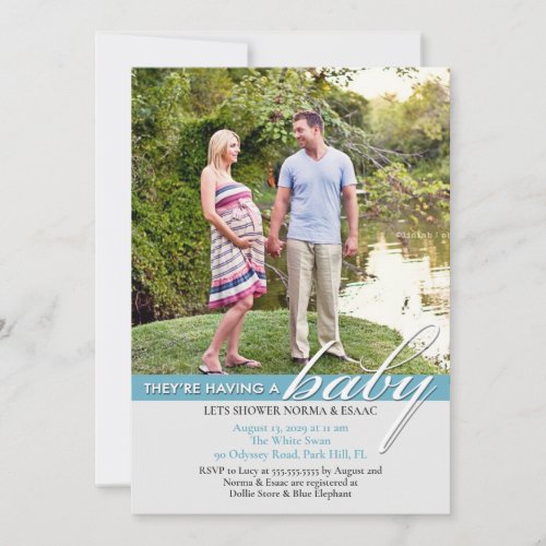 Baby Shower Photo Flat Invitation