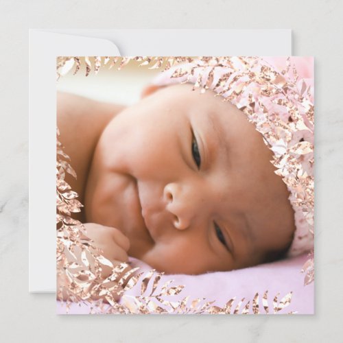 Baby Shower Photo Floral  Rose Gold Royal  Framed Invitation