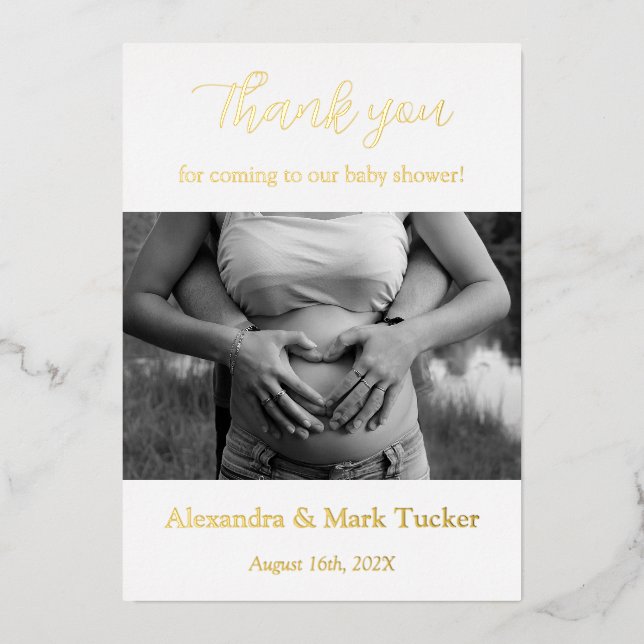 Baby shower Photo Foil Invitation (Front)