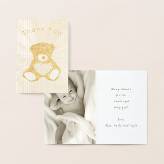 Baby Shower Photo Template Thank You Gold Card