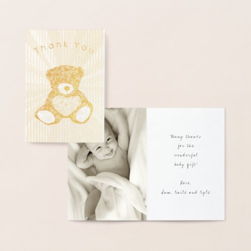 Baby Shower Photo Template Thank You Gold Card