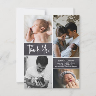 Baby shower photo thank you birth announcement postcard