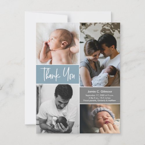 Baby shower photo thank you birth announcement postcard