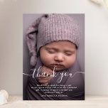 Baby Shower Photo Thank You Cards Custom<br><div class="desc">Elegant baby shower photo thank you cards with black overlay.
You can easily change text color,  font,  size and position by clicking the "CUSTOMIZE IT" button.</div>