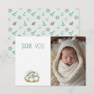 Baby Shower Photo Thank You Note Dinosaur Dino