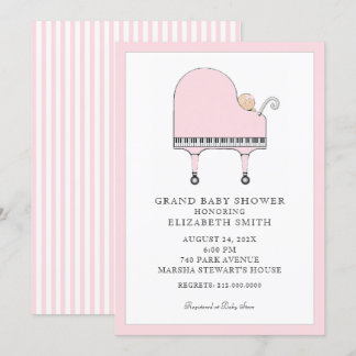 Baby Shower Piano Music Invitation