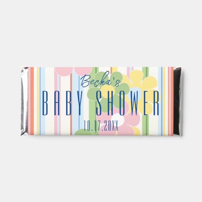 Baby Shower Picnic Floral Hershey Bar Favors (Front)