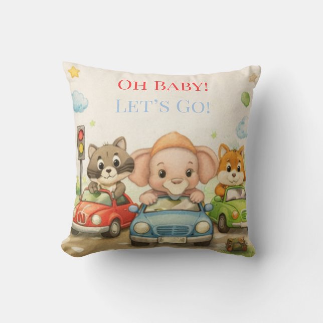 baby shower pillow | nursery decor | adventure (Front)