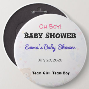 Baby Shower Pin Team Girl Team Boy Favor