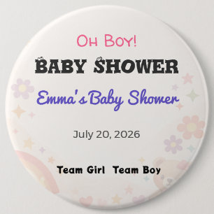 Baby Shower Pin Team Girl Team Boy Favor