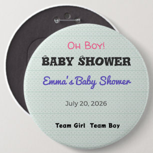 Baby Shower Pin Team Girl Team Boy Favor