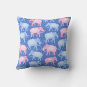 Baby Shower Pink and Blue Elephants  Throw Pillow (Back)