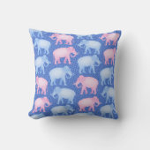 Baby Shower Pink and Blue Elephants  Throw Pillow (Front)