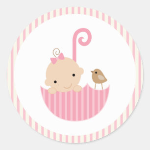{baby shower} pink baby shower sticker