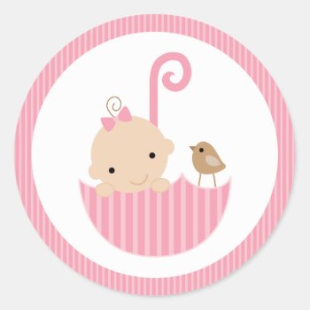 {baby Shower} Pink Baby Shower Sticker by simplysostylish at Zazzle