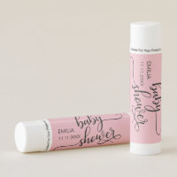 BABY SHOWER Pink Black Girl Gift Favors Lip Balm