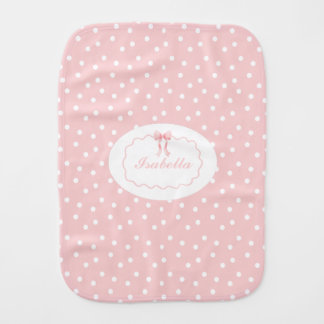 Baby Shower Pink Bow Dots Baby Girl Coquette Burp Cloth