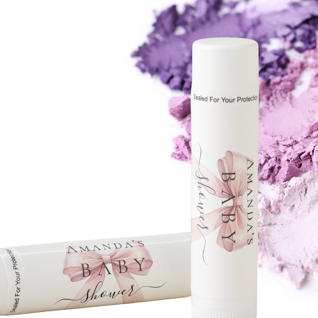 Baby Shower pink bow girl Lip Balm (Creator Uploaded)