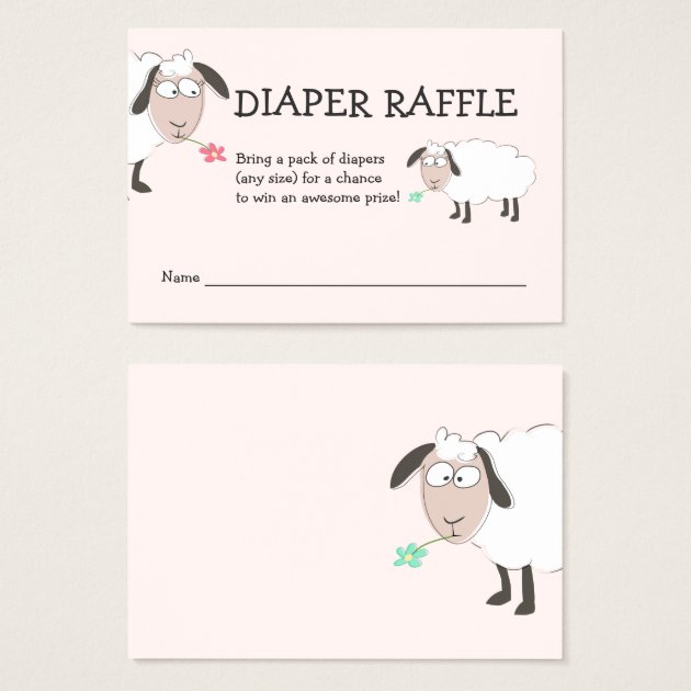 Baby Shower, Pink Diaper Raffle Business Card