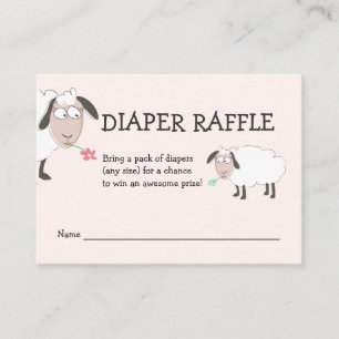 Baby Shower, Pink Diaper Raffle Enclosure Card