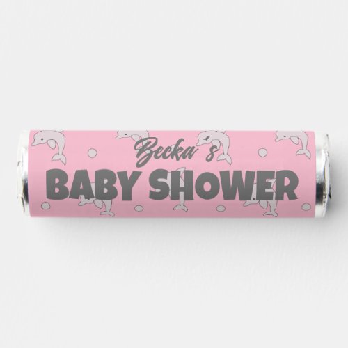 Baby Shower Pink Dolphins in a Bubble Breath Savers Mints