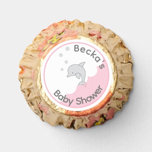 Baby Shower Pink Dolphins in a Bubble Reeses Peanut Butter Cups