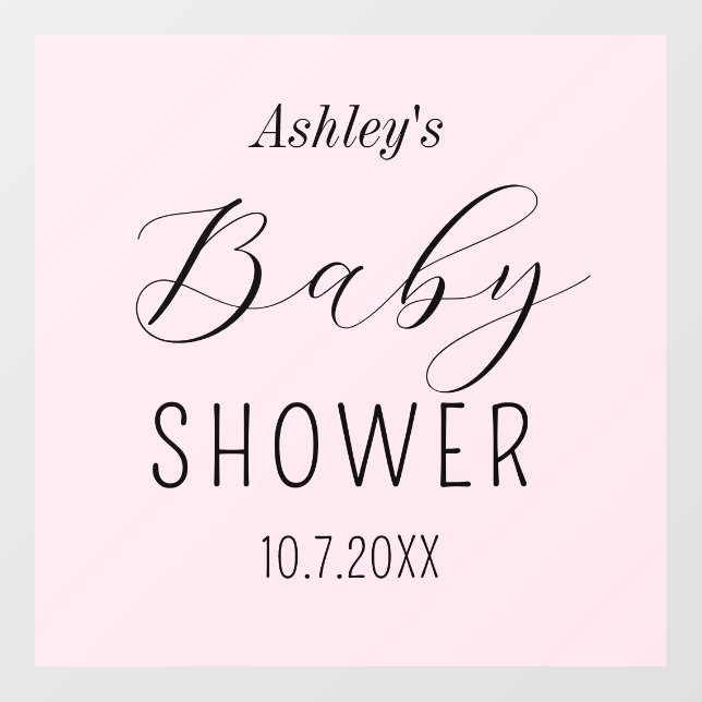 Baby Shower Pink Elegant  Floor Decals (Front)