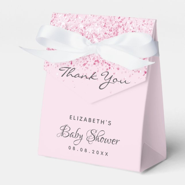 Baby Shower pink girl thank you Favor Boxes (Front Side)