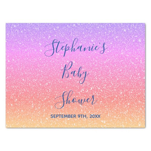 Baby Shower Pink Purple Glitter Custom Cute 2021 Tissue Paper