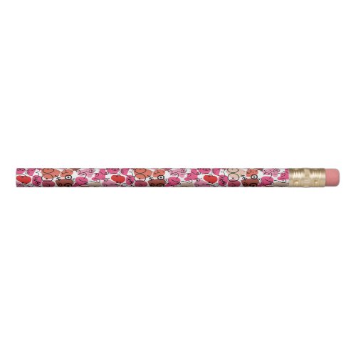 Baby shower pink red cute pattern pencil