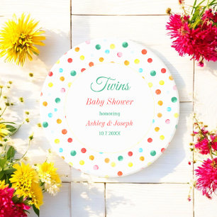 Baby Shower Pink Red Dots Pattern Coaster