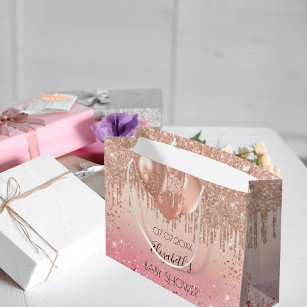 Nouveau Gold Paper Gift Bags, Rose 5.25x3.50x8.25, 250 Pack