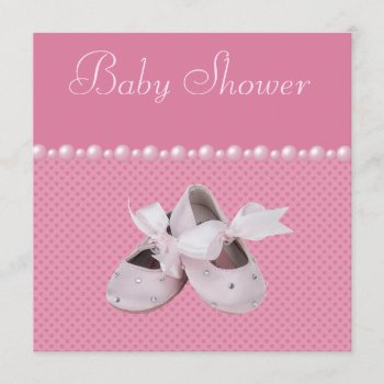 Baby Shower Pink Shoes  Clothes & Jewel Pacifier Invitation by AJ_Graphics at Zazzle