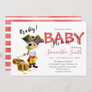 Baby Shower pirate boy Announcement