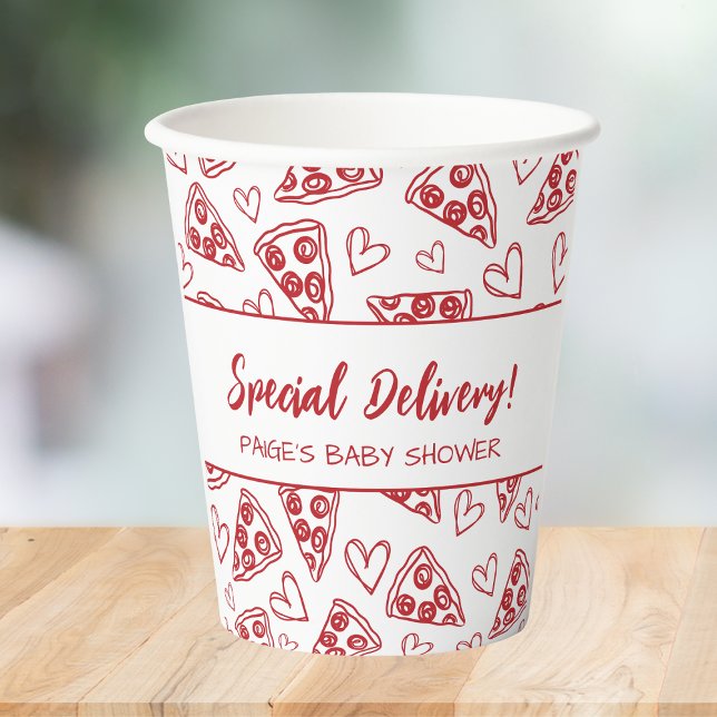 Baby Shower Pizza Party Italian Special Delivery Paper Cups (Creator Uploaded)