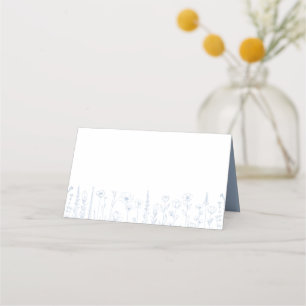 Baby Shower Place Cards   Dusty Blue Wildflower