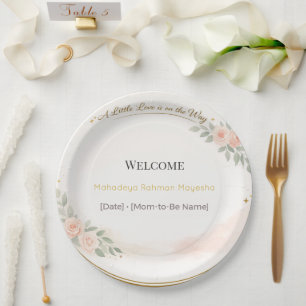 Baby Shower Plates Snowflake Winter Theme