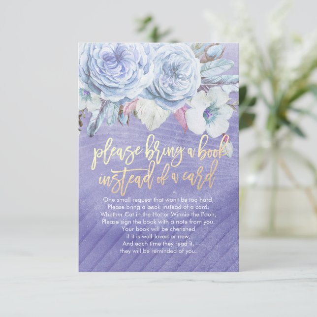 Baby Shower Please Bring a Book Instead of a Card (Standing Front)