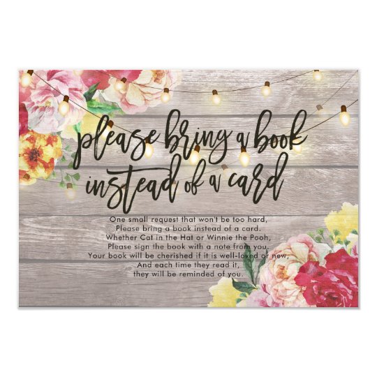 Baby shower please bring a book instead of a card zazzle