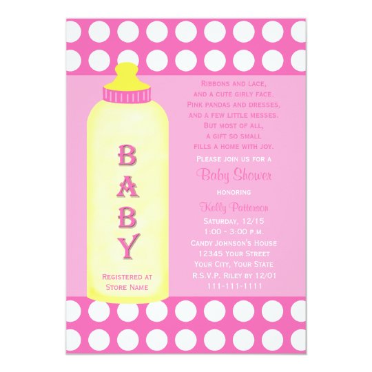 Baby Shower Poem Invitation Baby Girl | Zazzle