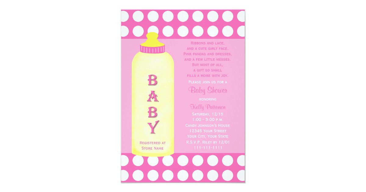 Baby Shower Poem Invitation Baby Girl Zazzle Com