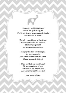 Thank You Poem Baby Shower Invitations Zazzle Baby Shower Poem Thank You Notes Gray Elephant Invitation