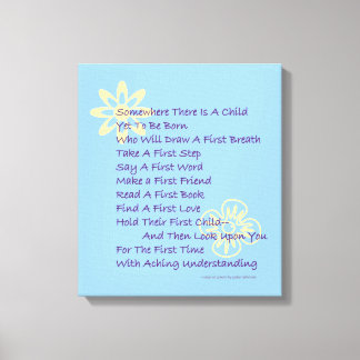 Baby Shower Poem Wrapped Canvas Print (Blue)