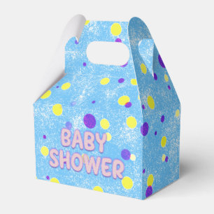 Baby Shower Polka Dot Bubble Letters on Sponge Favor Boxes
