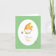 Baby Shower | Polka Dot Gnome Bumble Bee Thank You Card