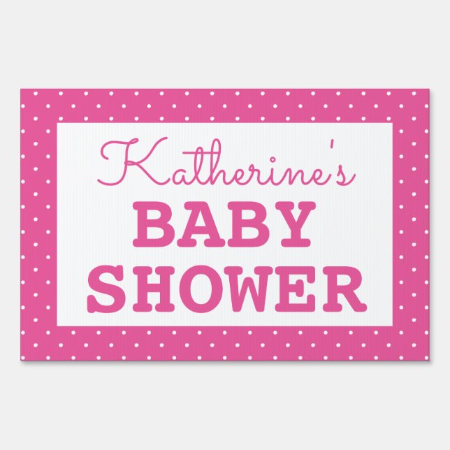 Baby Shower Polka Dots Yard Sign (Front)