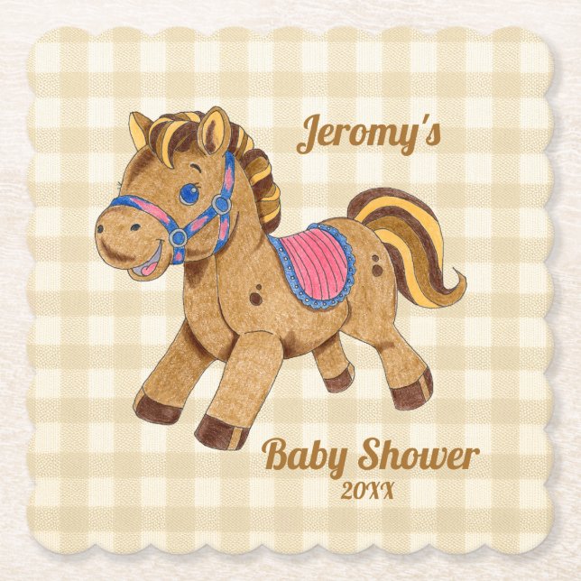 Baby Shower Pony Coaster (Front)