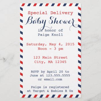 Baby Shower Postal Service Stationery by wrkdesigns at Zazzle